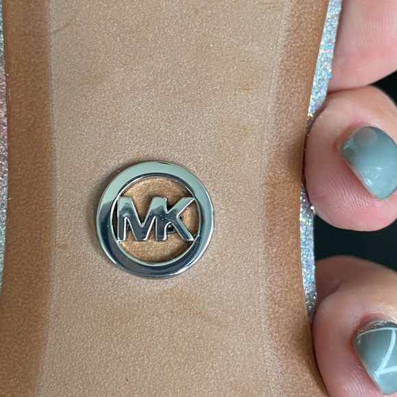 SOLD Michael Kors Silver Sparkle Strappy Heels Size 7 - Picture 4 of 6